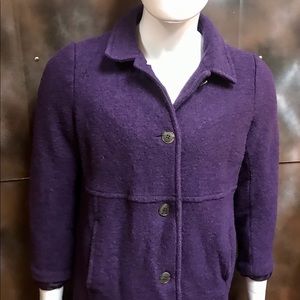 Lands end button up coat size 14